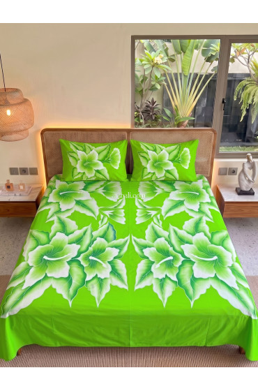 Hand Painted Rayon Bedsheet Set King Size